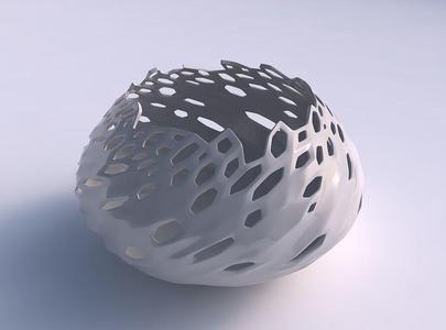 Bowl squeezed twisted with smooth crystal skin with holes