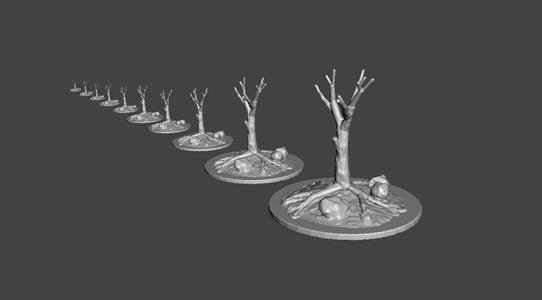 Dead Tree for tabletop games or dioramas 1/16 1/35 1/72 1/76 HO 1/87.1 O 1/48 G 1/12 1/24 1/32 28mm 1/56 scales