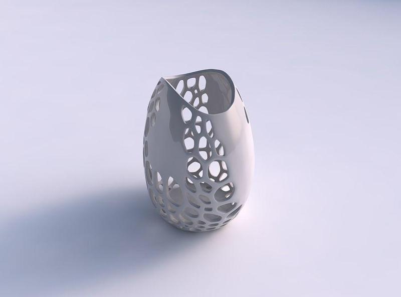 Bowl compressed with organic lattice and solid centers