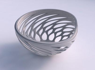 Bowl extra wide with smooth beveled cuts and extruded top pim...
