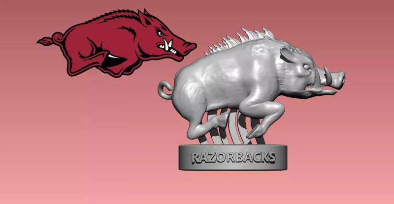 Arkansas Razorbacks football statue - FBS - NCCA - 3d print