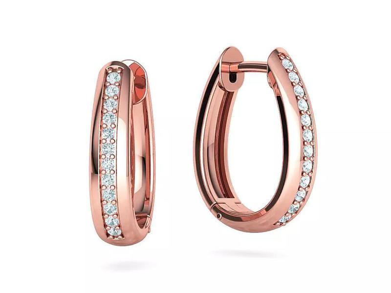 Camila Diamond Hoop Earrings 3dmodel
