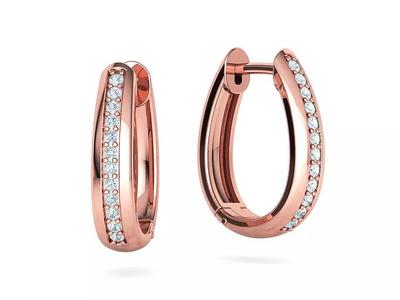 Camila Diamond Hoop Earrings 3dmodel