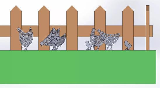 Chicken Yard Art Dxf and Step Format  Chicken Family Garden Art
