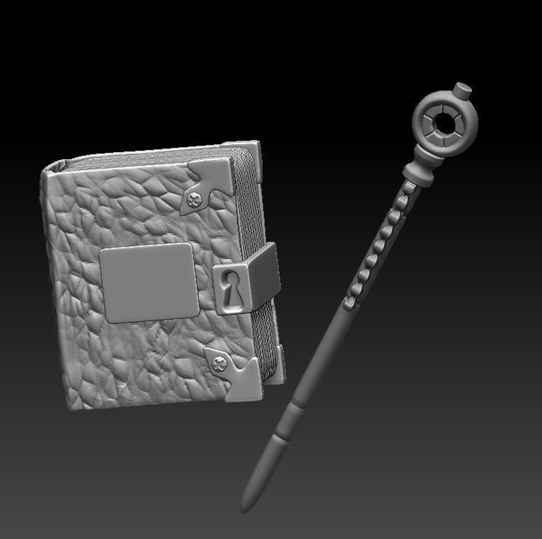 Orko accessories / Book + Magic wand for action figure