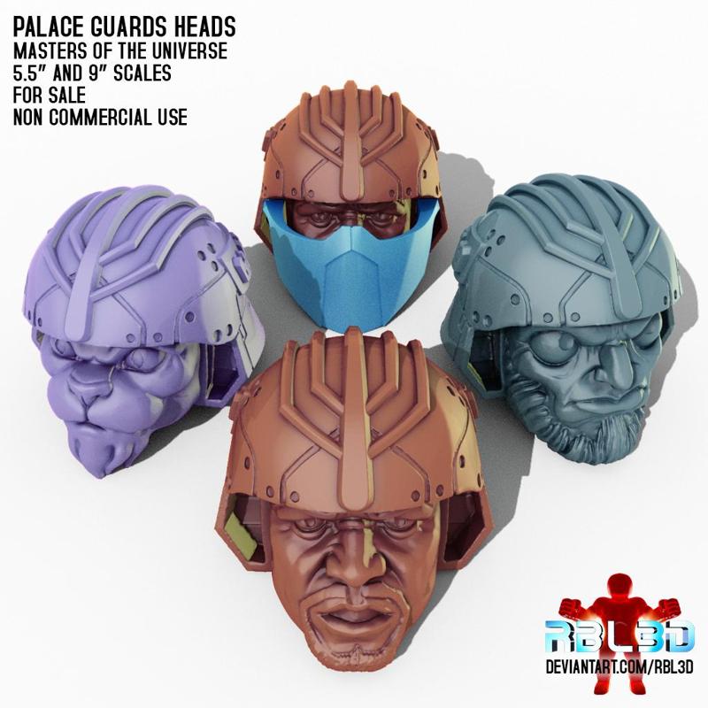 Palace Guards Heads 4 pack (Motu compatible) Updated