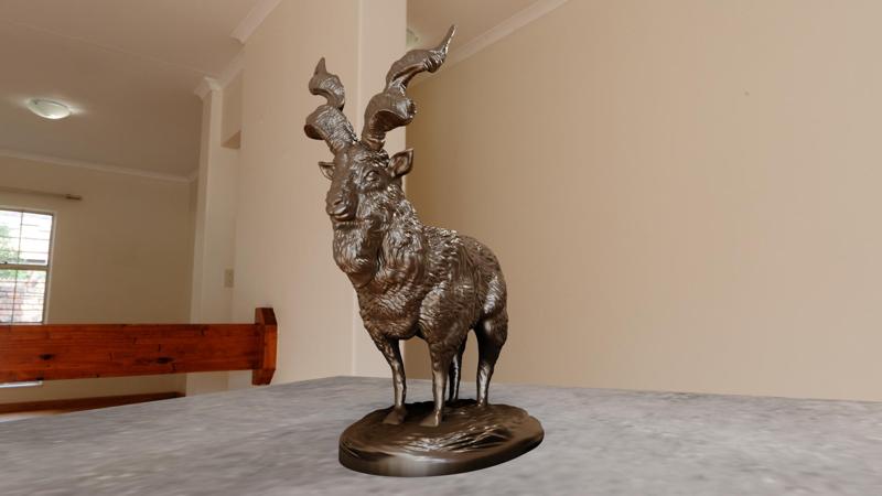 Markhor goat body stl statue 3d print file