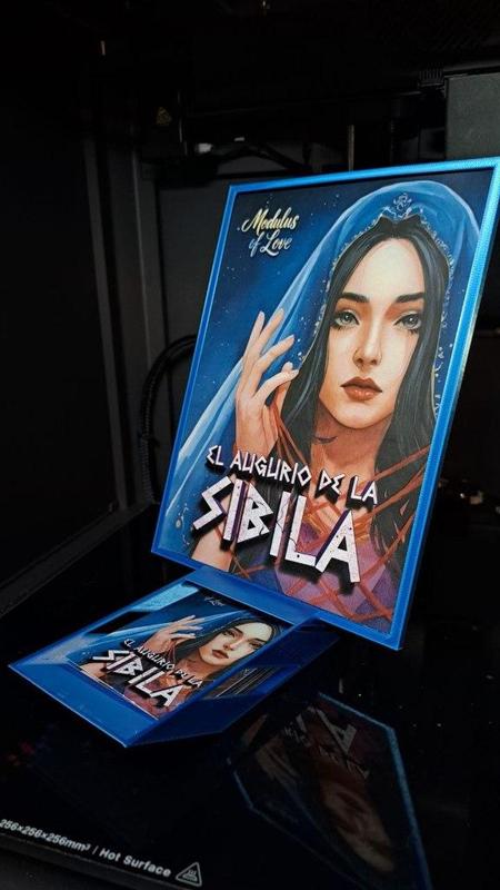 Card dispenser with promo frame.