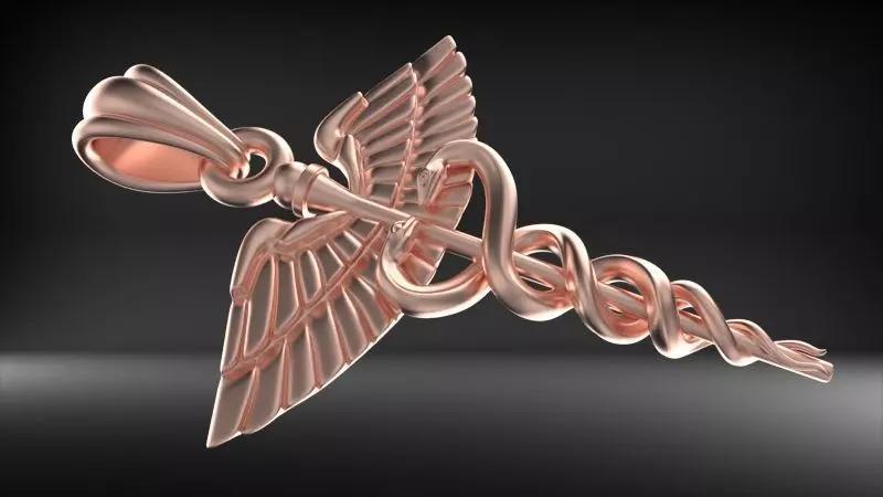 Caduceus Symbol Necklace Nurse Doctor Charm Pendant Jewelry