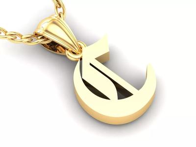 C Letter Pendant Alphabet Version 6