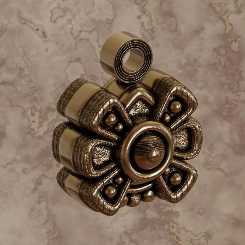 Aztec symbol pendant 2 Movement - Ollin