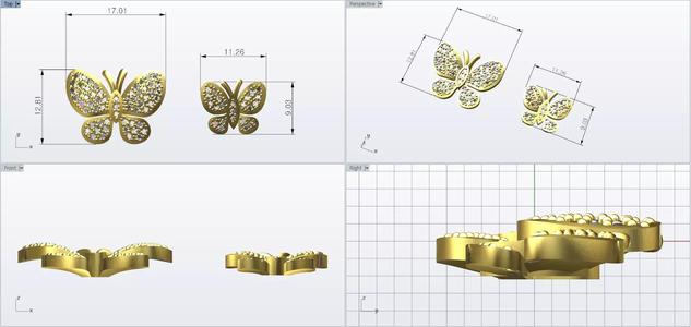 butterfly brooch big n small