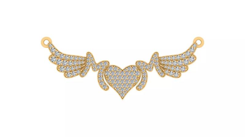 Angel Wings Heart Pendant