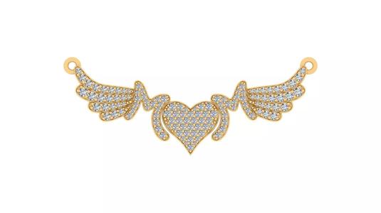 Angel Wings Heart Pendant