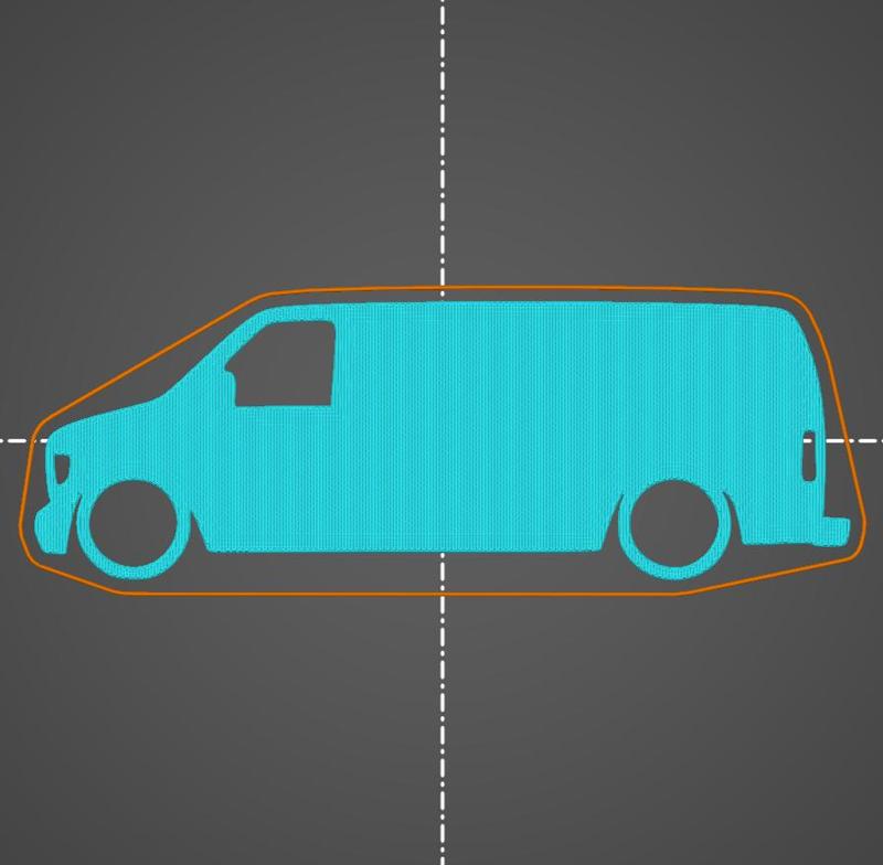 Ford Econoline 4th gen van key silhouette