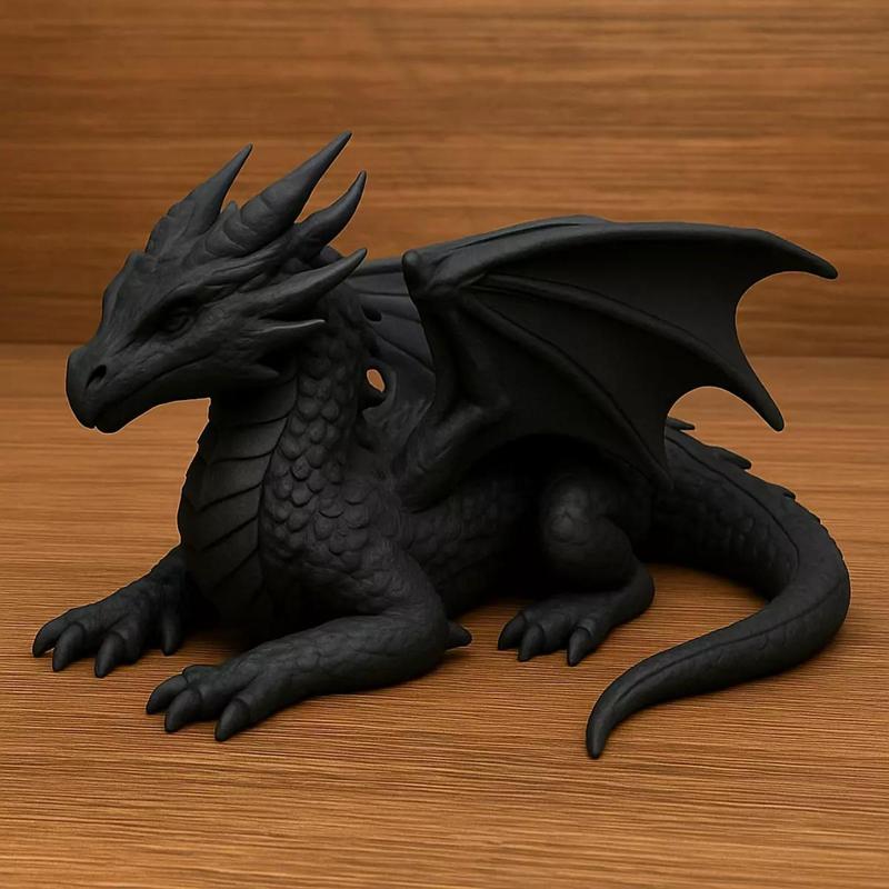 Black Dragon Figure Decor Bookshelf