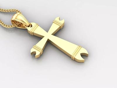 Light Gold 18K Cross Pendant 2CP098