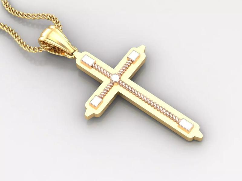 High Cross Pendant Light Gold 18K 4CP082