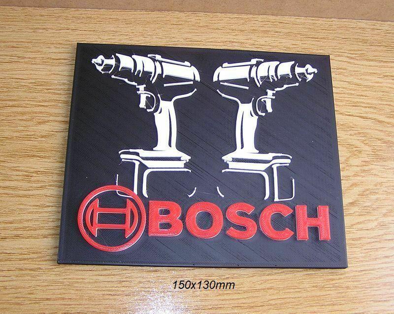 Bosch tools, sign, signboard, logo, sign, print3d, drill, battery, hammer, hammer