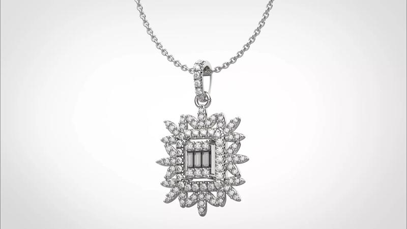 PE10 Classic Solitaire Pendant half ct CAD STL 18K  3g