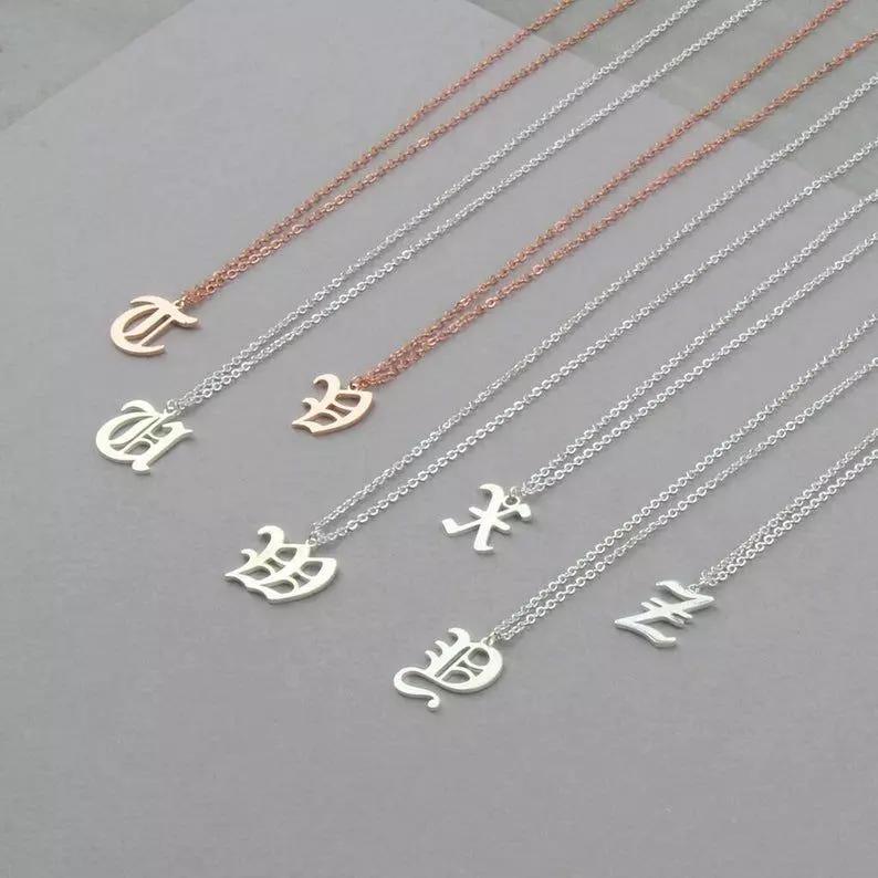 Gothic Alphabets Letter Pendants
