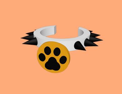 Necklace 3 Spikes - Paw / for LPS Petshop Littlest Pet Shop