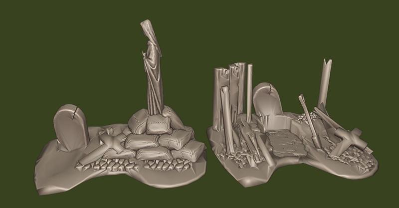 28MM CEMETERY RUINS BASE