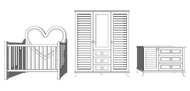 children room set with shutters
