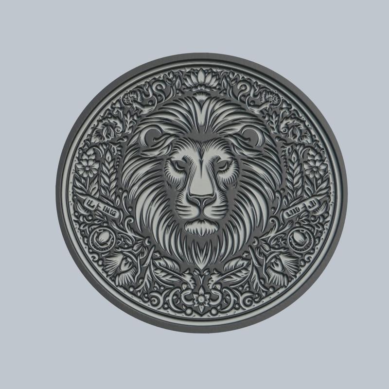 Lion Animal Medallion Lion 3d Print Model