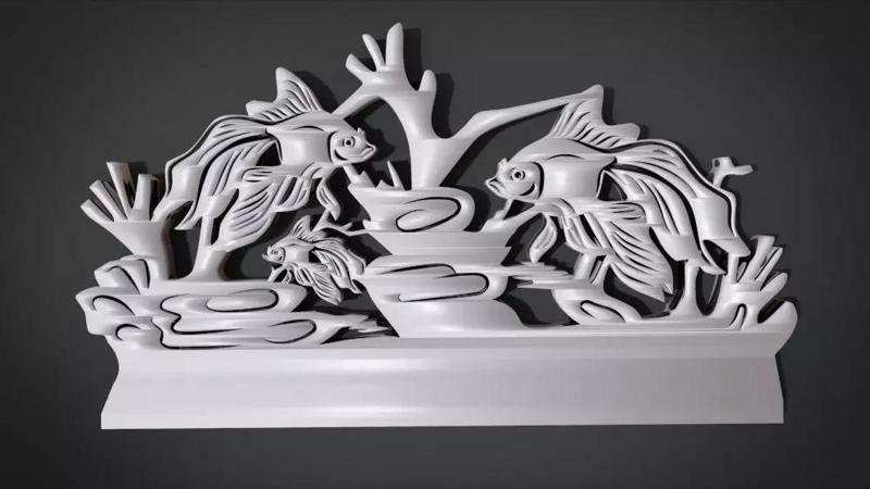 Unique Wall Ornament with Fish Ornament motif