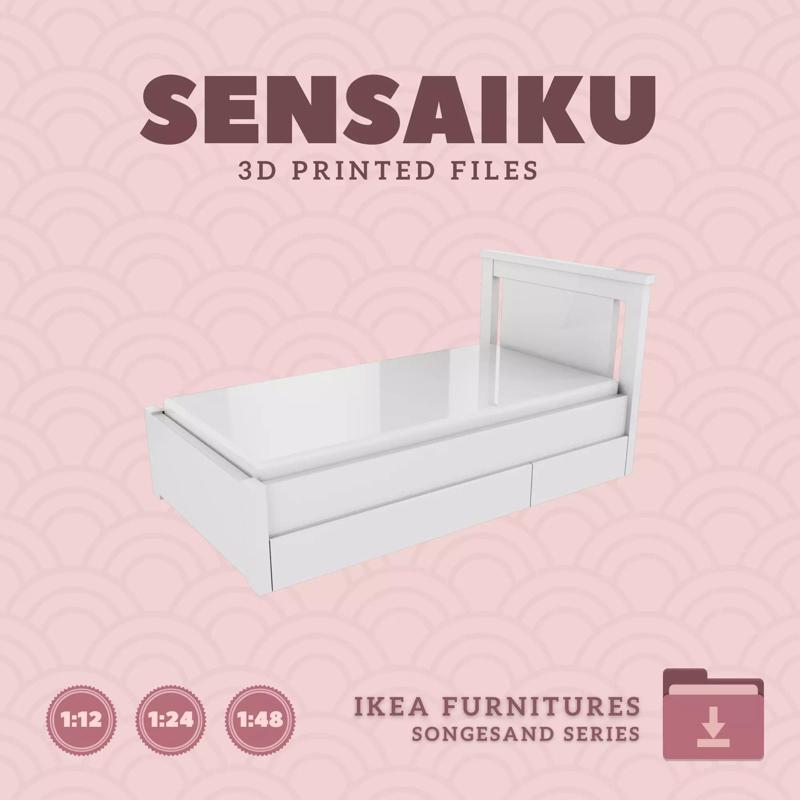 SONGESAND Bed Frame - Twin Bed with storages - IKEA - 3D Print