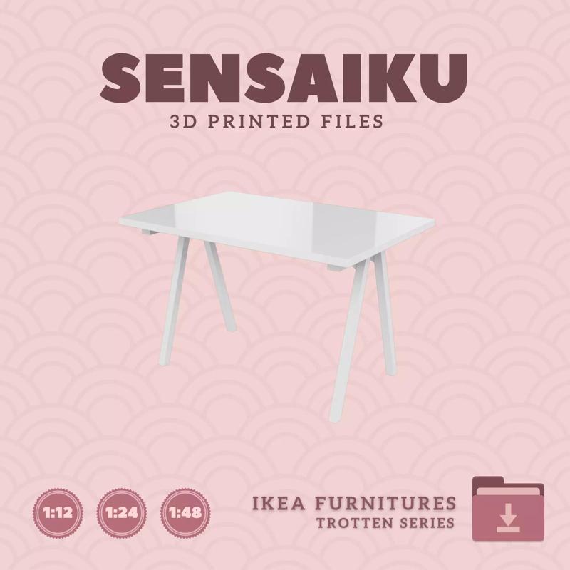 TROTTEN Desk  47 in for Miniature Dollhouse - IKEA - 3D Print