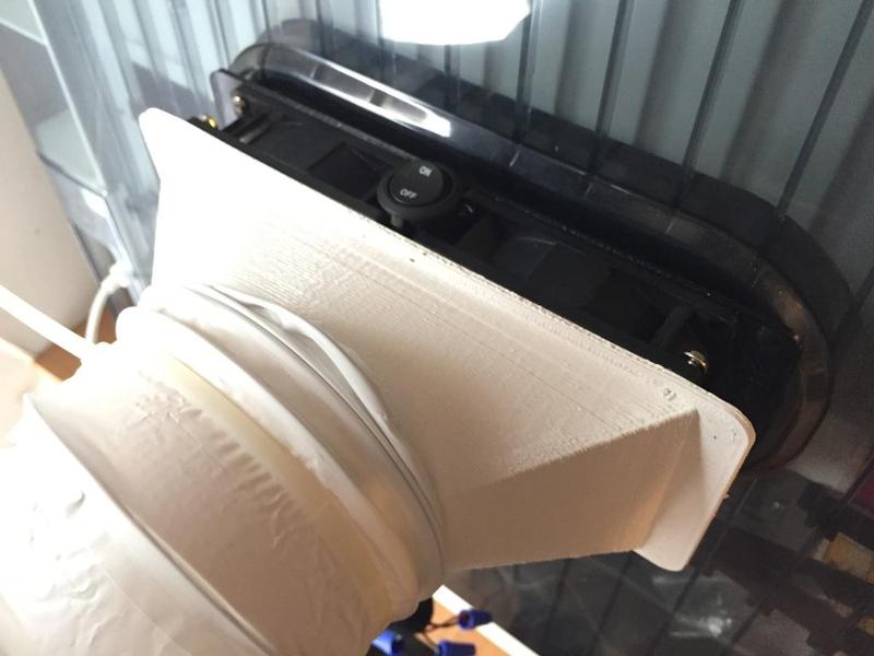 80mm Fans (2) to 4" Dryer Duct [Pairs well with Da Vinci 1.0 Fan Mount for exhaust]