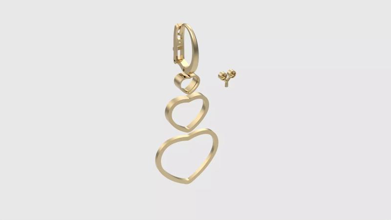 Triple Heart Drop Earrings JDBCo