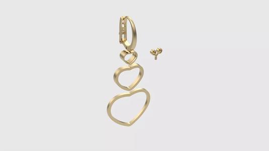 Triple Heart Drop Earrings JDBCo