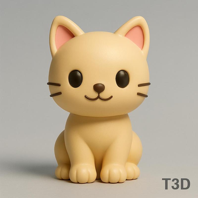 Cute Cat Figure - Suitable for Single or Multi-Color Printing