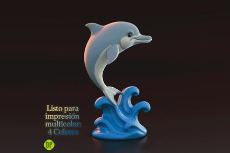 Decorative Dolphin - Multicolored Ready - 4 colors -