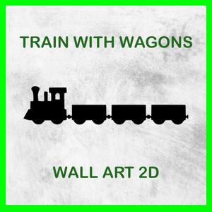 TRAIN WITH WAGONS KIDS ROOM WALL ART 2D 02