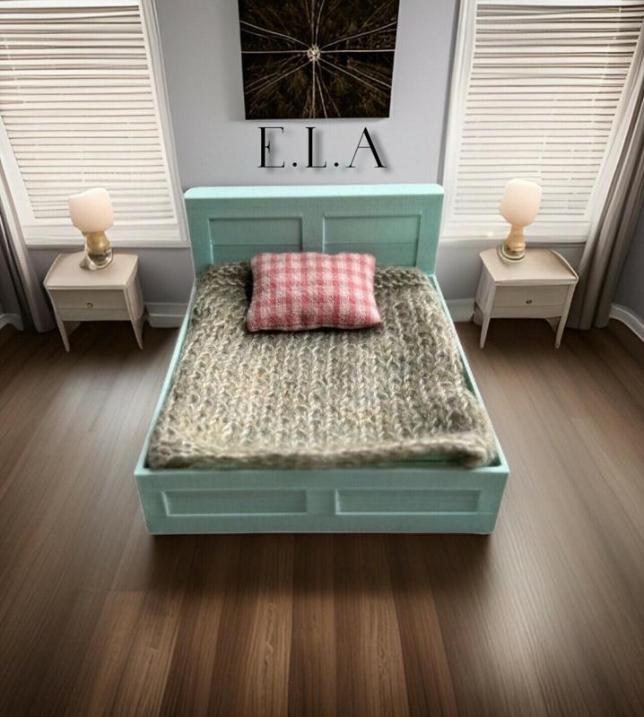 A completely realistic 3D Model of a bed with drawers