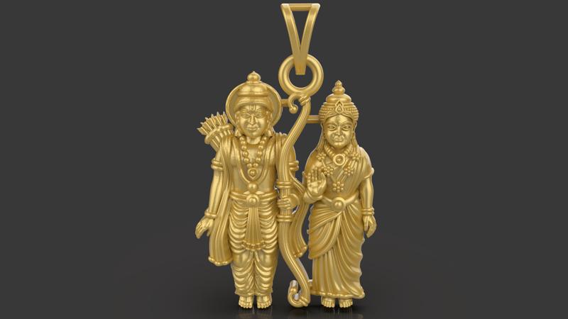 Sita Ram 3D Print Pendant File - 0046