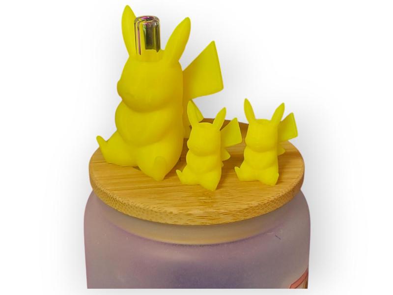 Pikachu Straw Topper + Drawstring Beads