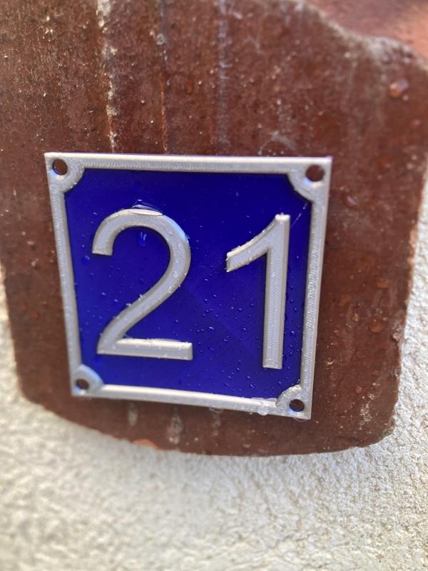 street number plate 21