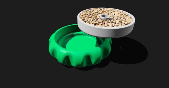Print-in-Place Pistachio Snack Bowl – Dual Compartment Design for Shells & Nuts