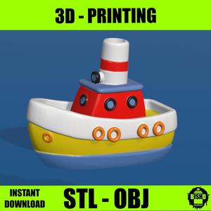 BOAT - Toy boat for 3D printing in digital STL and OBJ files