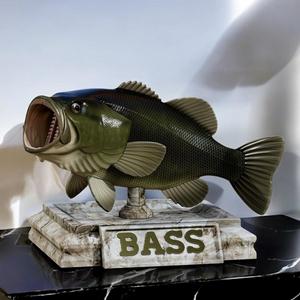 fish Largemouth Bass / Micropterus salmoides trophy statue detailed texture for 3d printing