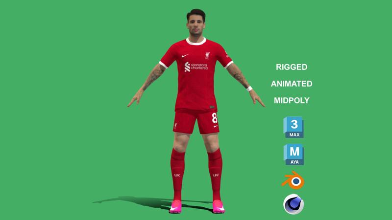 3D Rigged Dominik Szoboszlai Liverpool 2024