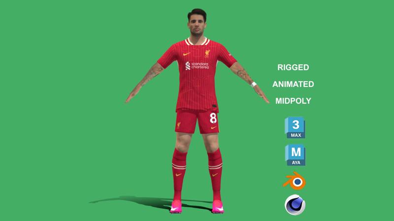3D Rigged Dominik Szoboszlai Liverpool 2025