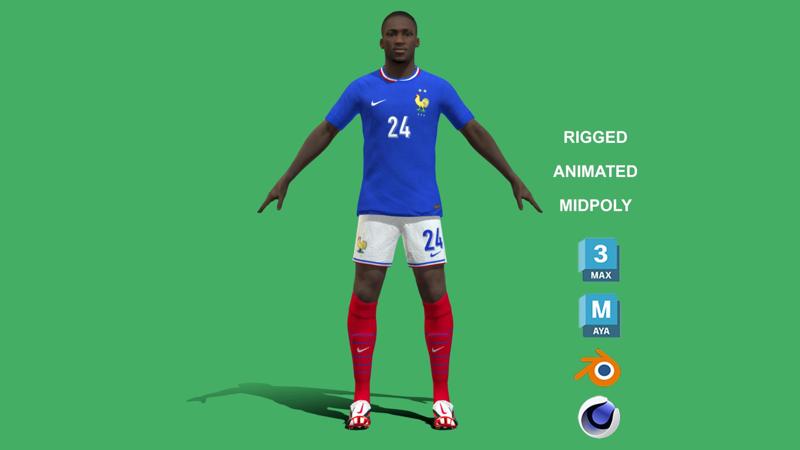 3D Rigged Ibrahima Konate France Euro 2024