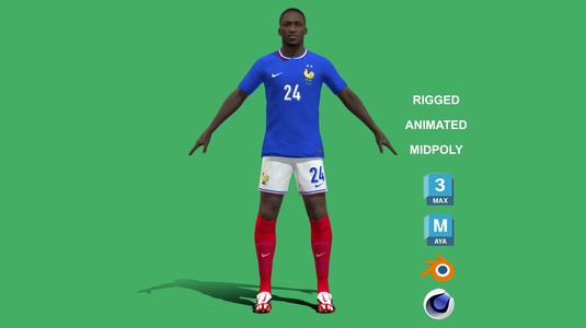 3D Rigged Ibrahima Konate France Euro 2024