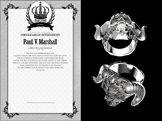 [ 2017 PAULTINI ] : Ring : Remix ; skull : 666 : Diabolos
